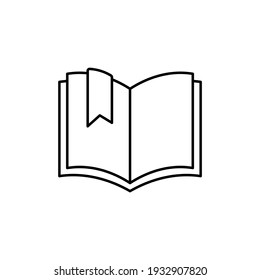 Icono de educación de texto en línea negra plana, aislado en fondo blanco 