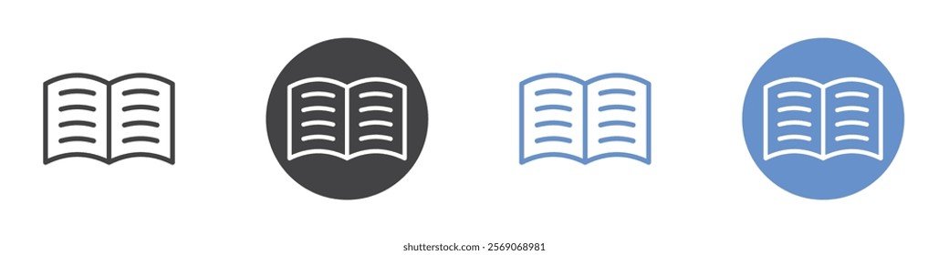 Book text icon vector symbol outline sign