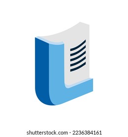 Book text book L 2 logo icon template