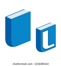 Book text book L logo icon template