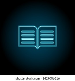 book, text neon icon. Simple thin line, outline vector of Text editor icons for UI and UX, website or mobile application