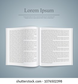 Book with text template. Realistic icon. Vector eps 10.