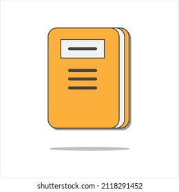 Book, Textbook with bookmark. Vector icon. Cartoon minimal style.