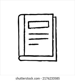 Icono de libro de texto gráfico gráfico de icono dibujado a mano