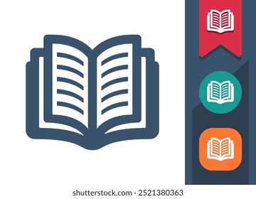 Libro, libro de texto, manual, icono de libro escolar. Profesional, ícono de píxel perfecto. Formato EPS 10.