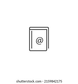 icono de línea delgada del libro, icono de trazo editable eps 10