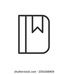 Icono de línea delgada del libro. Símbolo con estilo de contorno de moda. Diseño premium para web y aplicaciones. Perfecto para la interfaz de usuario. 