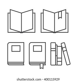 Book thin line icons