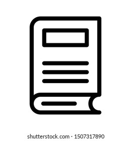 book thin line vector icon