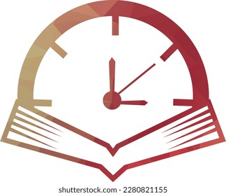 Book Time vector logo template. This design use watch or clock symbol.