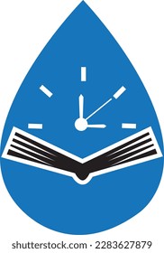 Book Time vector logo template. This design use watch or clock symbol.