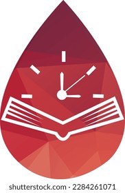 Book Time vector logo template. This design use watch or clock symbol.