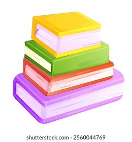 Book tower for reading isolated on transparent background