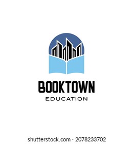 book town education logo icon vector template