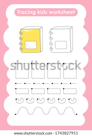 Book - Trace lines writting and drawing practice worksheet for kids