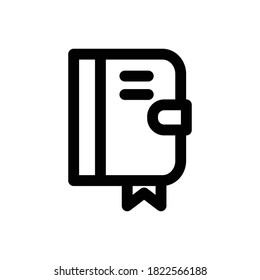 Book (Travel) icon outline vector. isolated on white background