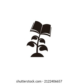 book tree education biology science symbol logo vector