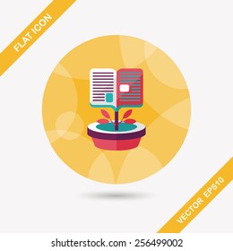 book tree flat icon with long shadow,eps10
