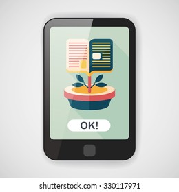 book tree flat icon with long shadow,eps10