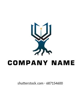 book and tree logo education
