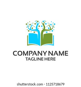 book tree logo. education symbol