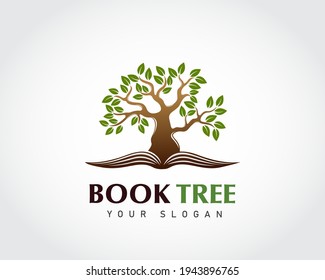 book tree logo symbol design illustration inspiration