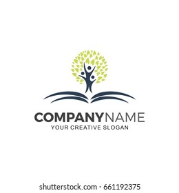 Book tree logo vector illustration