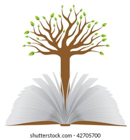 book with tree vector