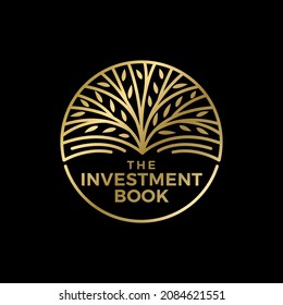 logotipo de la prima por vector de libro y árbol