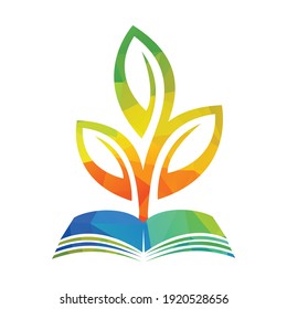 Book Tree Vector Template Design. Educational Tree On Book Template..
