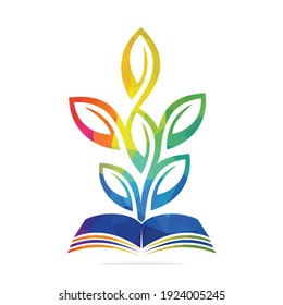 Book Tree Vector Template Design. Educational Tree On Book Template..