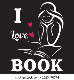 book t-shirt design vector template with Vector illustration
