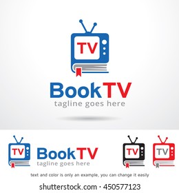 Book TV Logo Template Design Vector