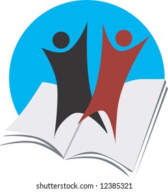 book with two man icons	