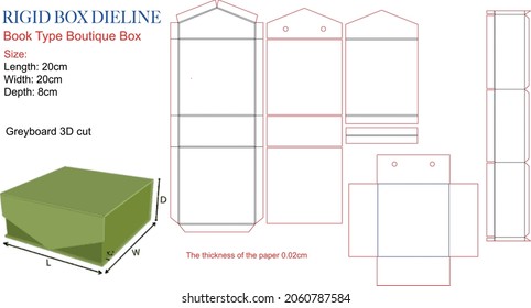 Book Type Boutique Rigid Box Die Line Luxury Packaging