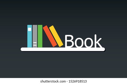 Book typography and icon. Book symbol vector icon for web design isolated on colorful background