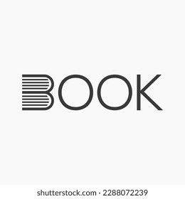 Book Typography Lettering Logo. Education Logo Sign