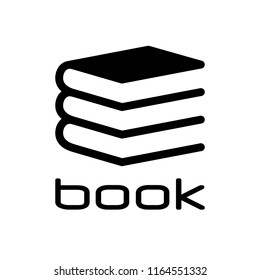 Book or university logo template. Smart learning education. Isolated on white background. Element vintage style for logotype, label, badge, emblem. College, library. Flat icon silhouette. Vector desig