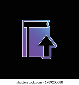 Book With Upload Symbol blue gradient vector icon