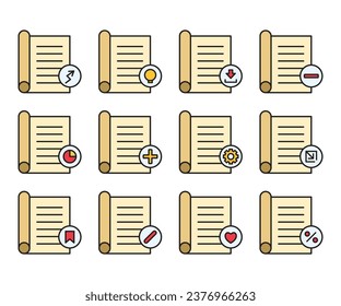 book and user interface icons set vector illustration