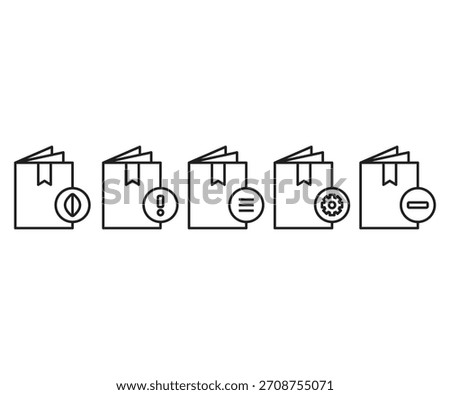 book and user interface icons set