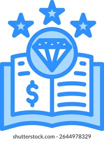 Book Value Icon Blue Color Vector Illustration
