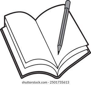 Ilustración del Arte vectorial del libro con un fondo blanco
