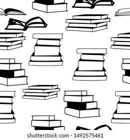 book vector, black icon, background pattern