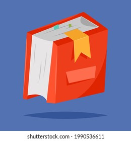 Book vector cartoon illustration isolated on background.