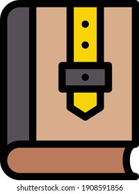 book vector color line icon