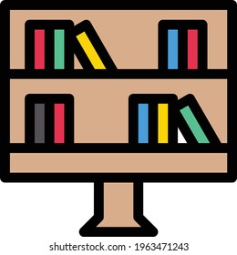 book vector color line icon