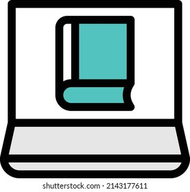 icono de línea de color del vector del libro