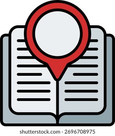 Diseño de Vectores de libros en estilo moderno, concepto de lectura y aprendizaje, educación e ilustración de conocimiento. Icono de línea llena