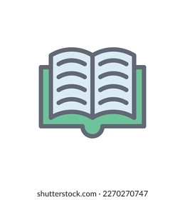Book Vector  Fill outline Icons. Simple stock illustration stock